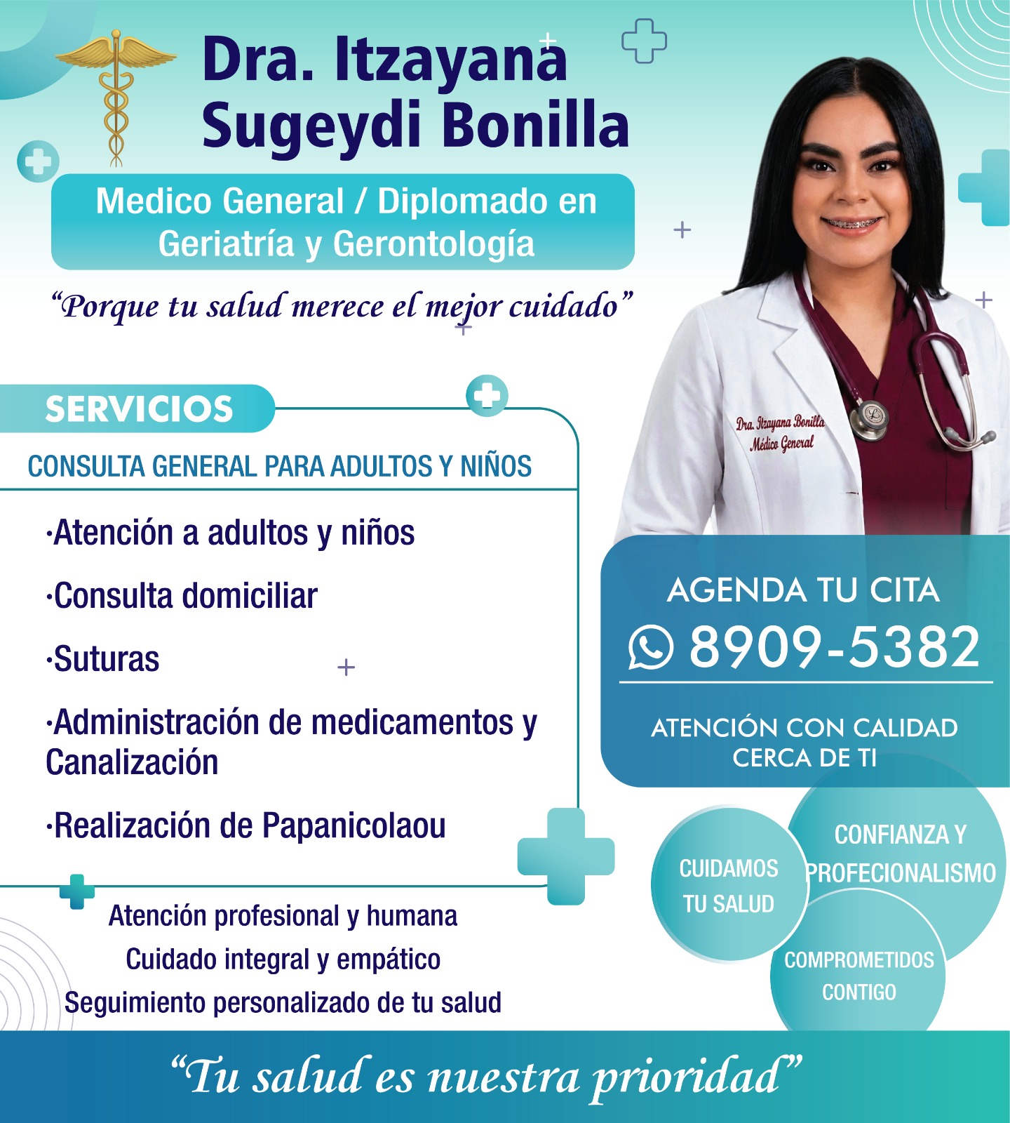 Dra. Itzayana Sugeydi Bonilla – Médico General con Diplomado en Geriatría y Gerontología, Estelí