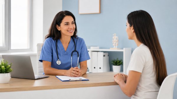 Médico general atendiendo paciente